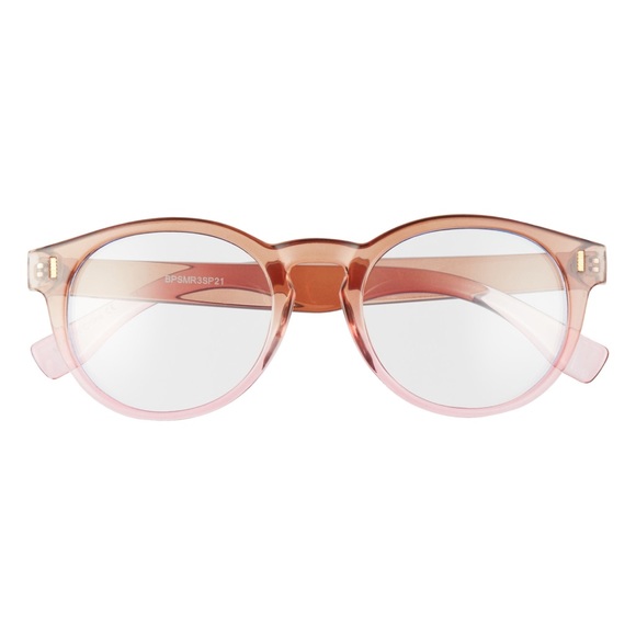 BP 58mm Round Ombre Blue Light Blocking Glasses In Nude - Picture 2 of 7